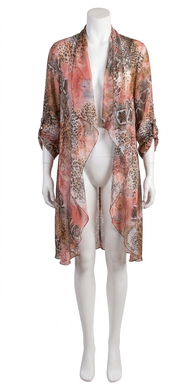 NEW GIGI MODA portici paisley silk cardigan in rosewood